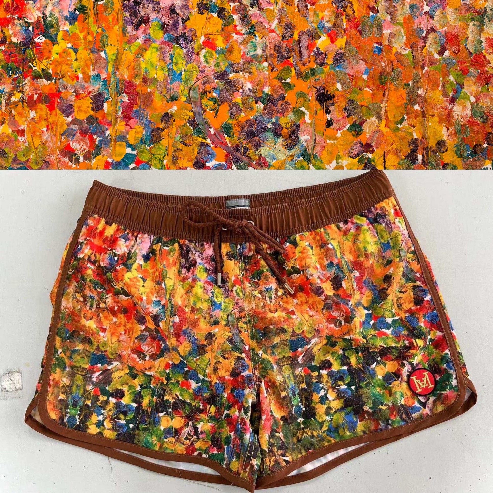 Men short swimwear with Bruce Mishell Art Work