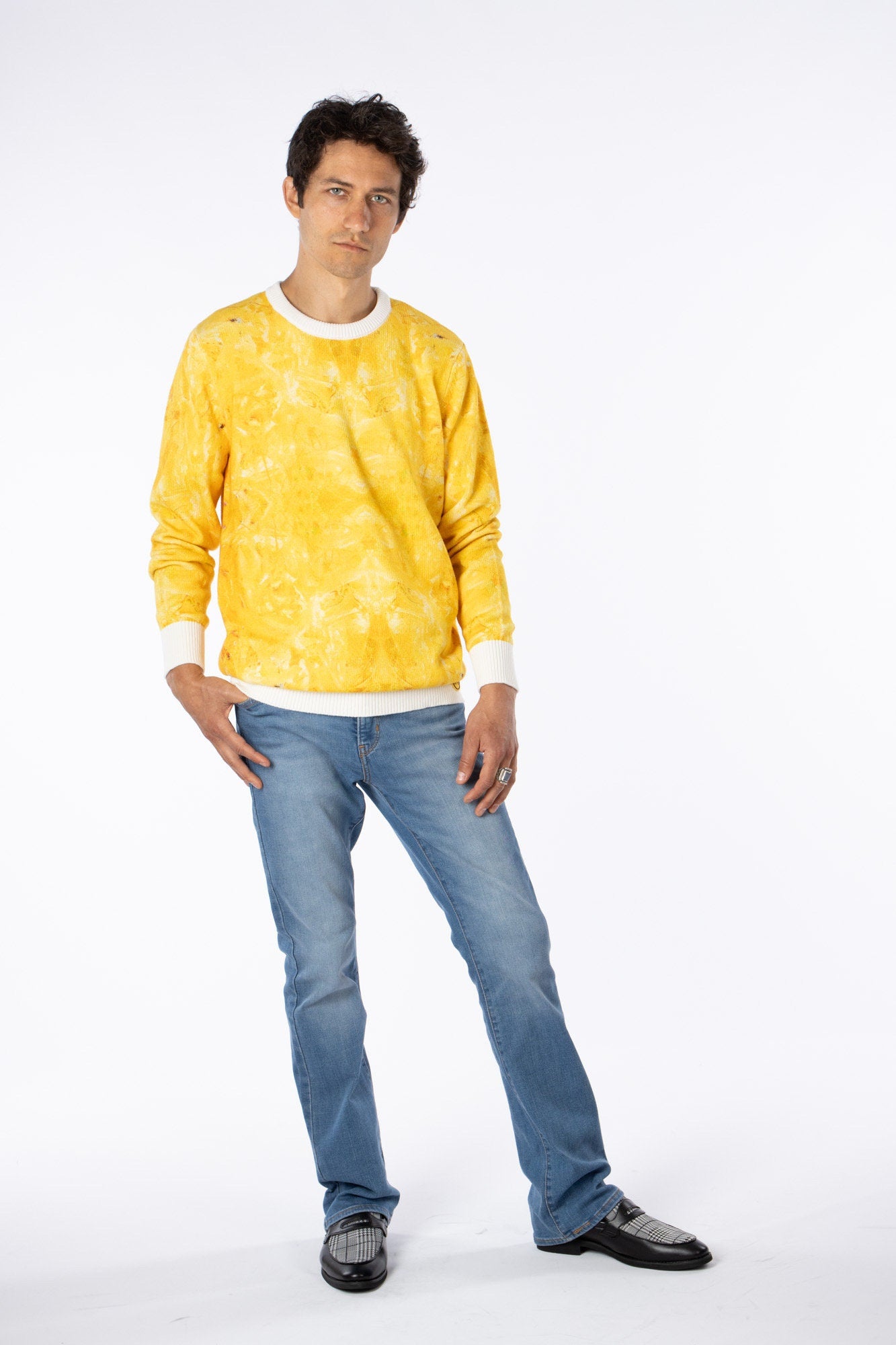 Yellow Mellow Pima Cotton Sweater by Bruce Mishell