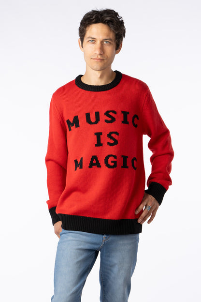 MUSIC IS MAGIC Handmade pull over Sweater 100% merino wool design by Magic Hill