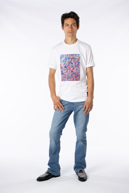 100% Pima cotton T-shirt with Art Print “The Faces”