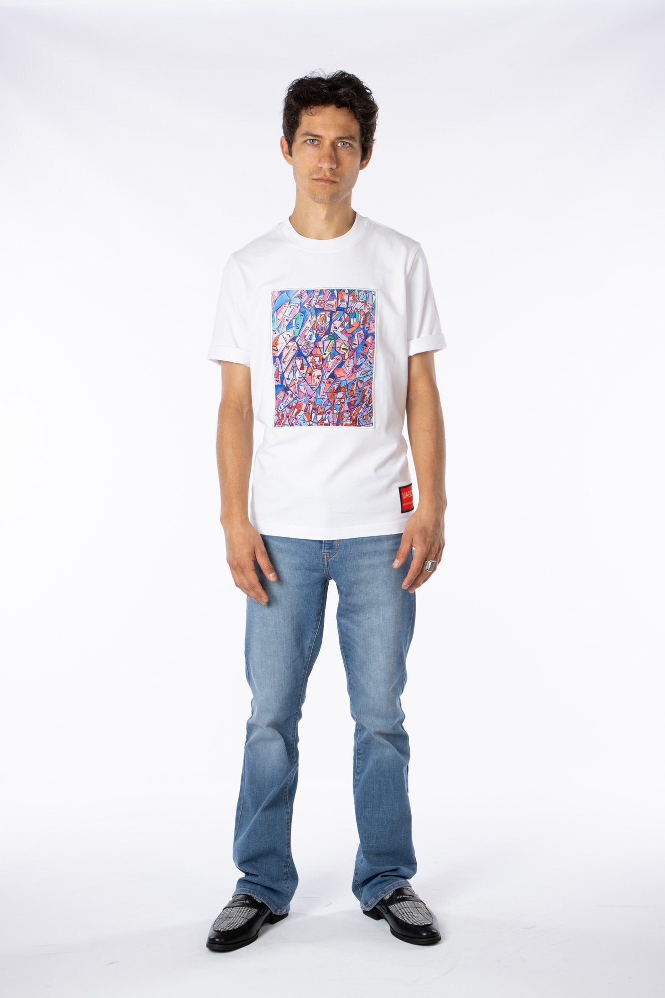 100% Pima cotton T-shirt with Art Print “The Faces”