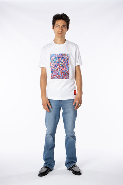 100% Pima cotton T-shirt with Art Print “The Faces”