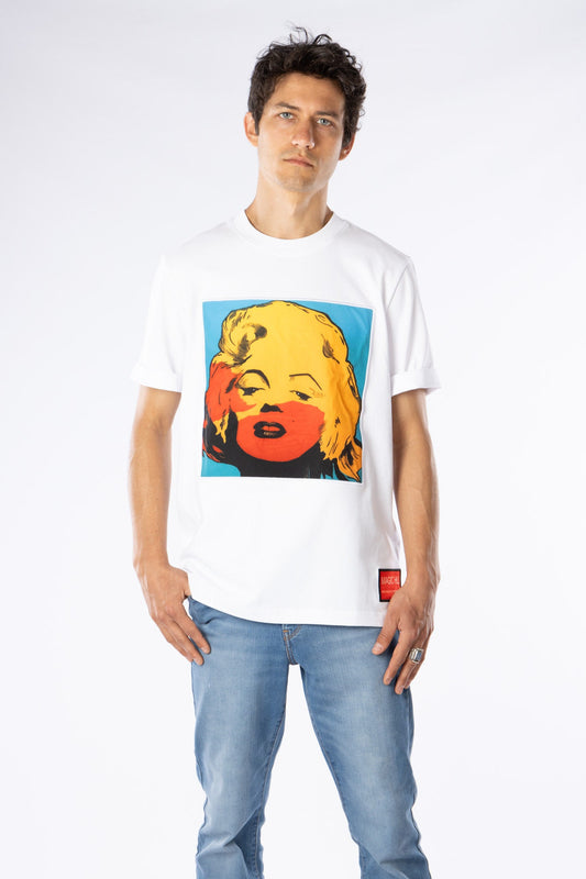 Marilyn Monroe Artwork Printed on Crew Neck T-Shirt 100% Pima Cotton