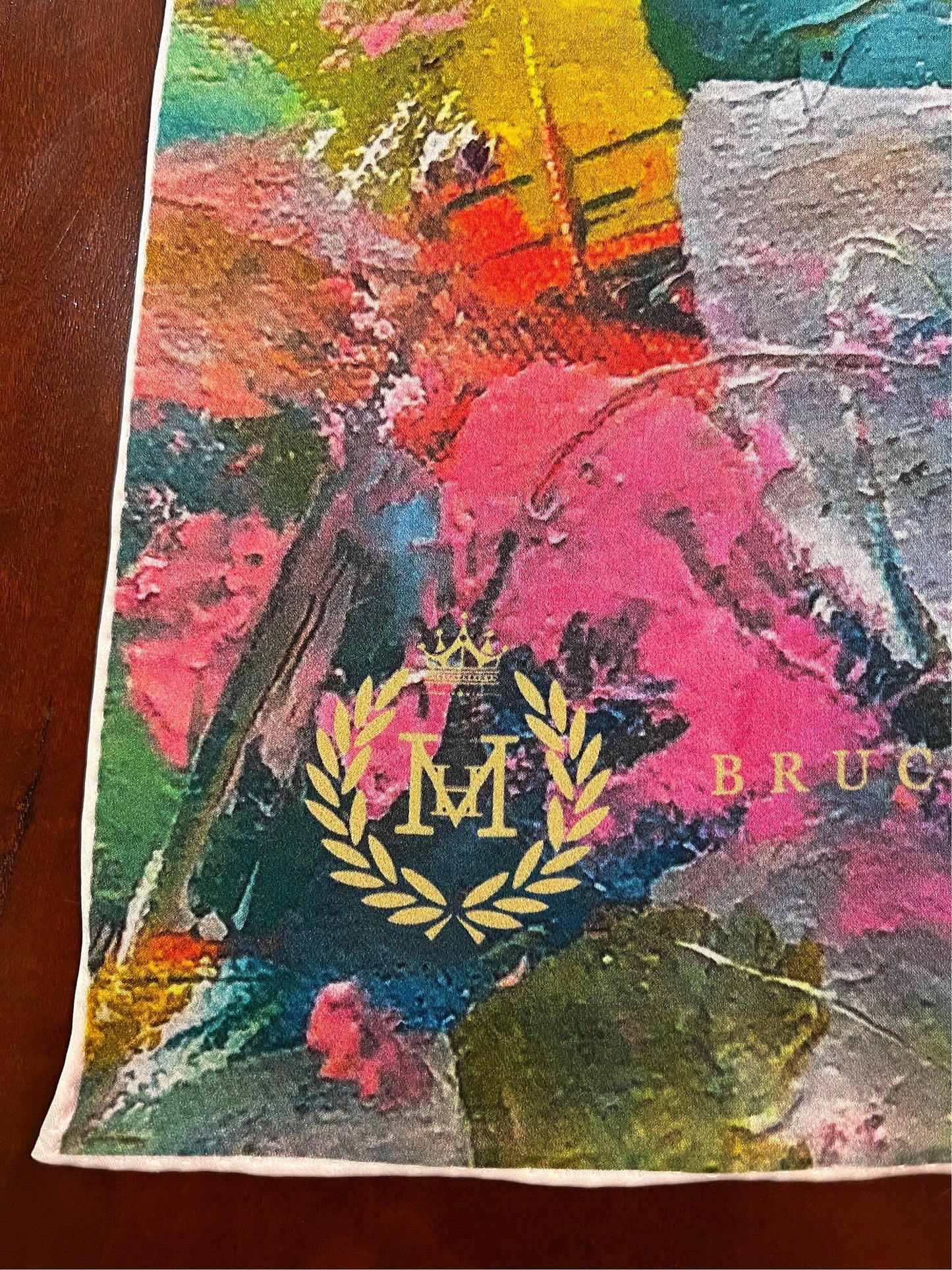 Silk scarf Handmade Custom Design 100% Mulberry Silk Scarf “Florence”Inspired by original art by Bruce Mishell