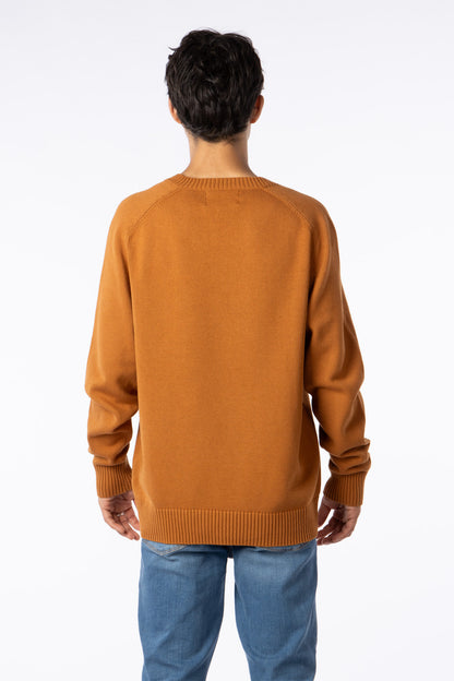 100% Pima Cotton Vneck light Brown sweater