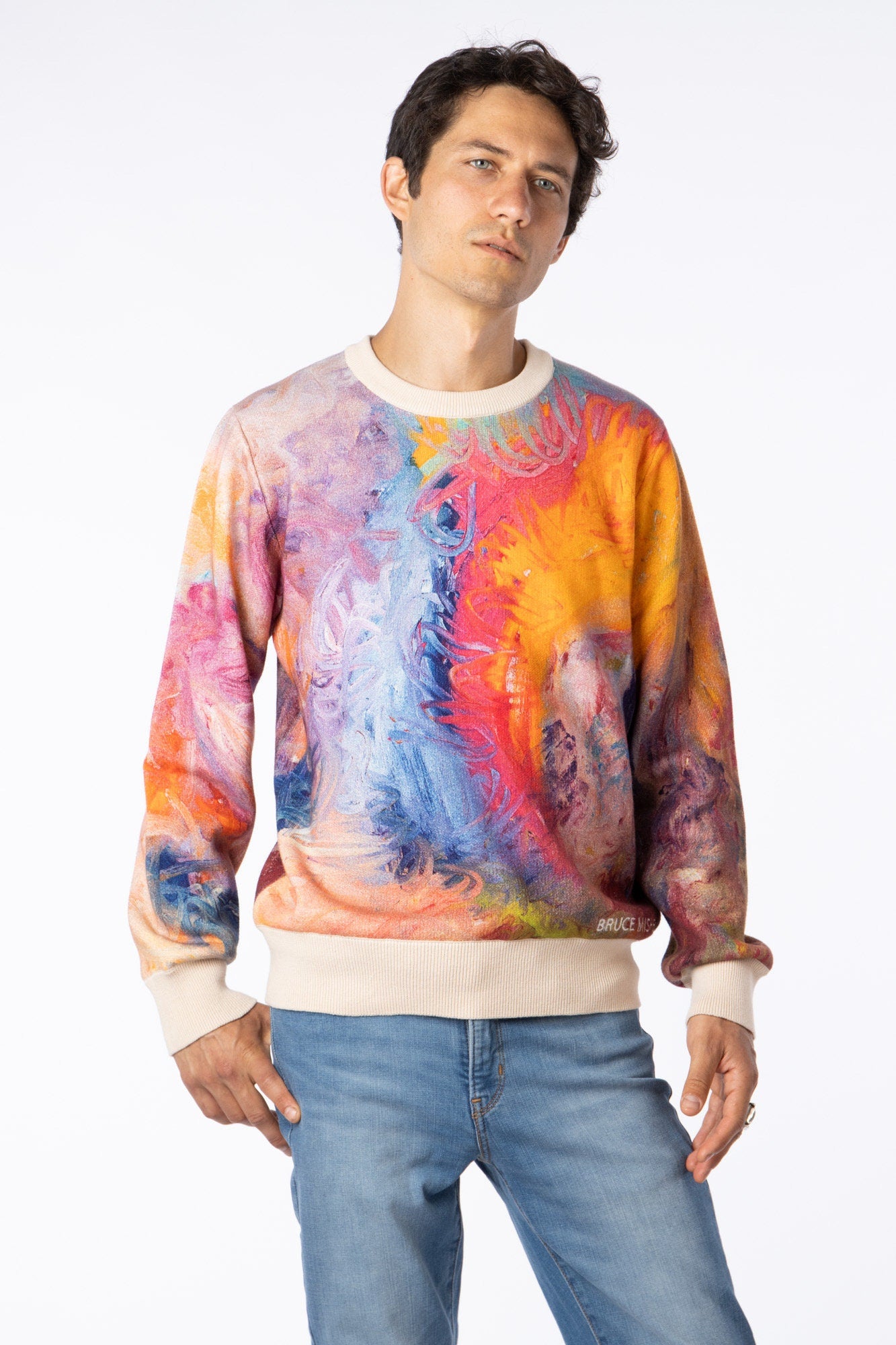 100% Cotton Custom "Bruce Mishell" Art Sweater.