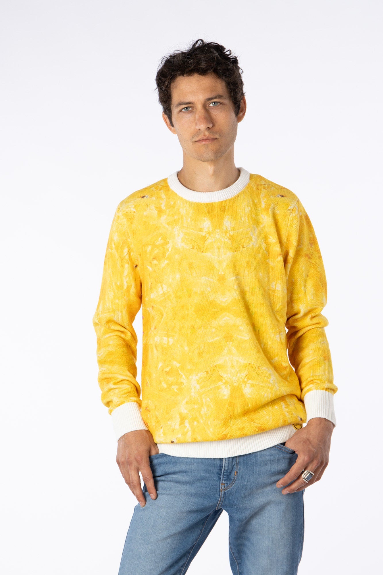 Yellow Mellow Pima Cotton Sweater by Bruce Mishell