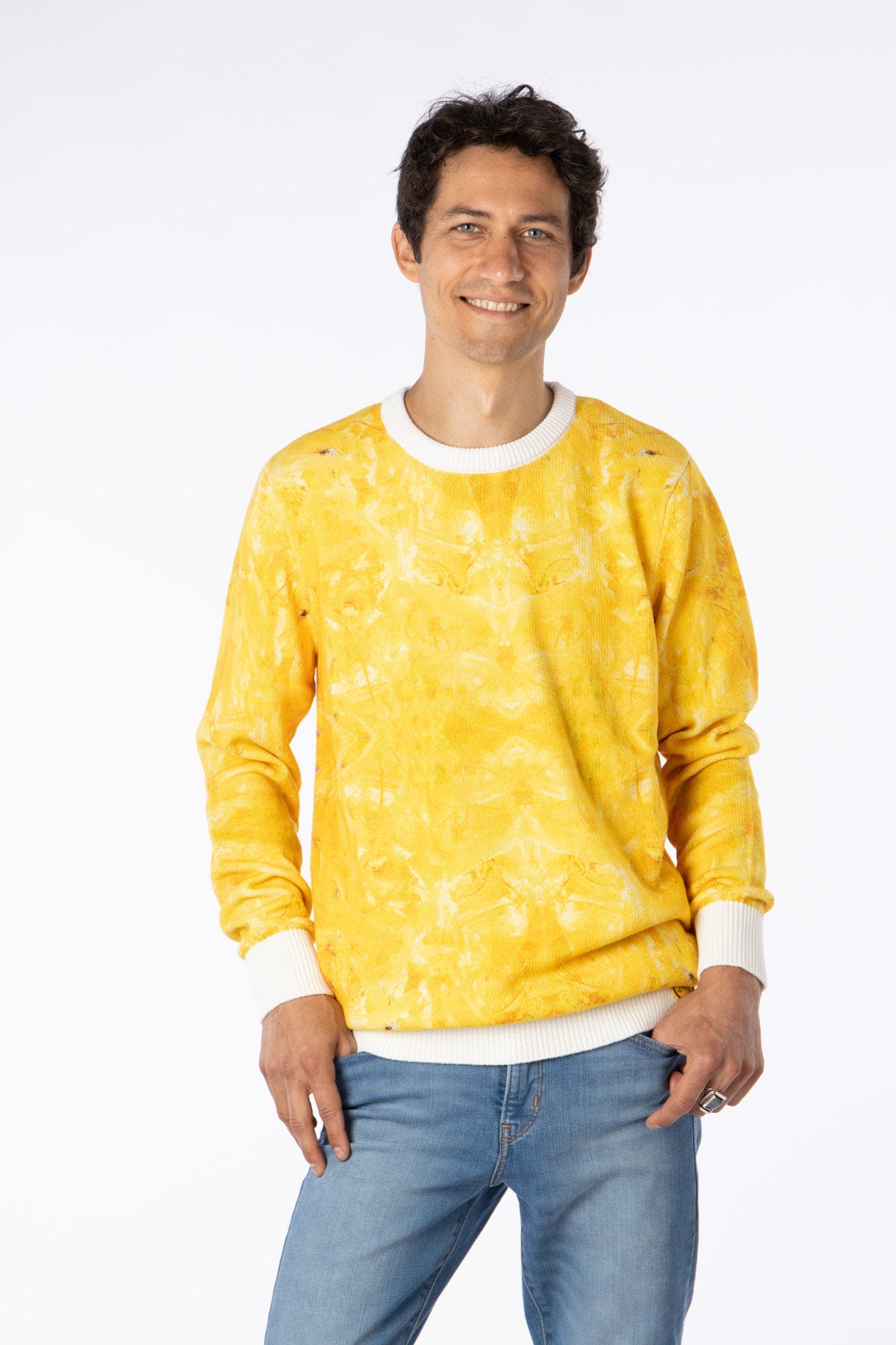 Yellow Mellow Pima Cotton Sweater by Bruce Mishell