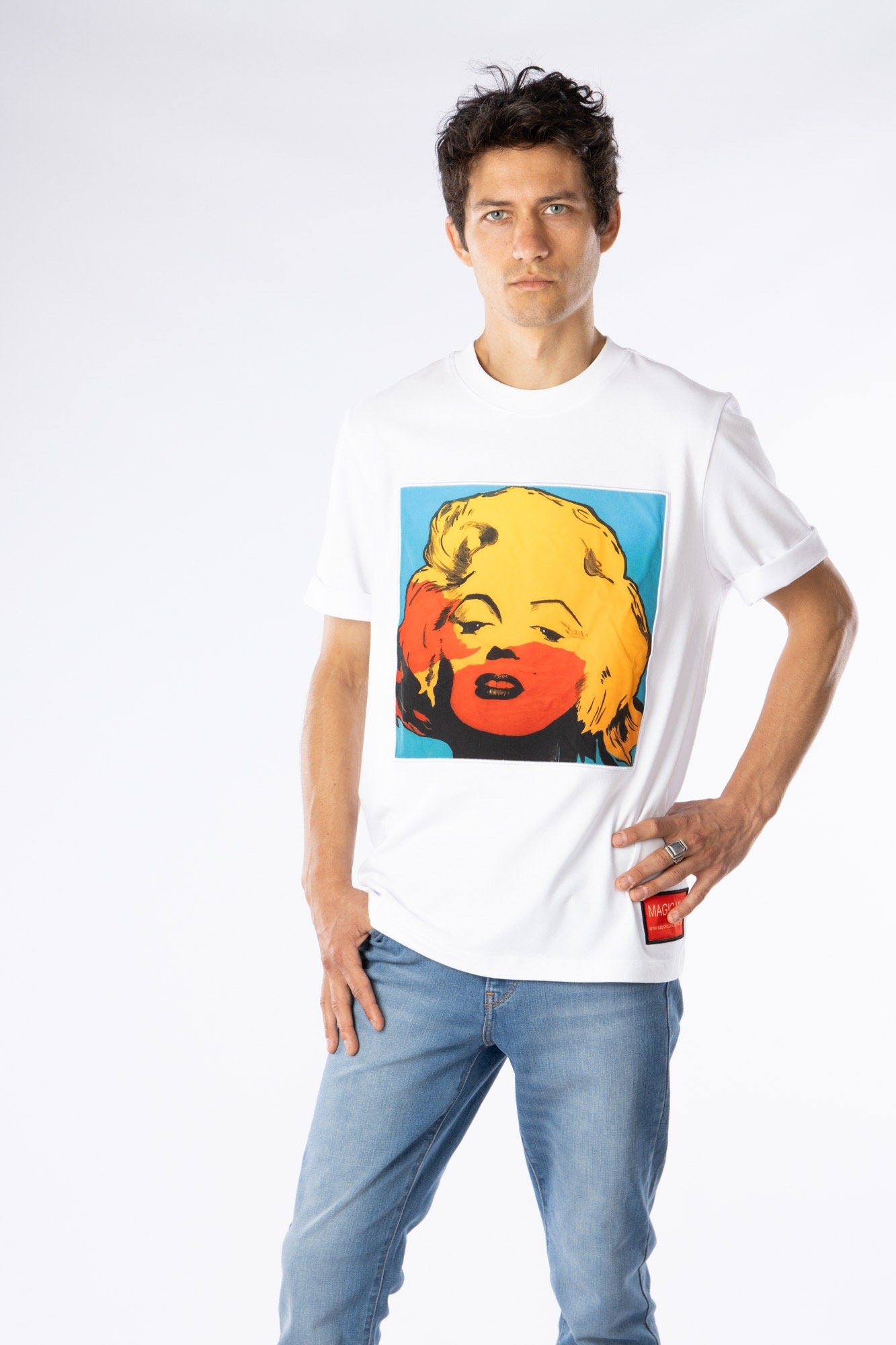 Marilyn Monroe Artwork Printed on Crew Neck T-Shirt 100% Pima Cotton