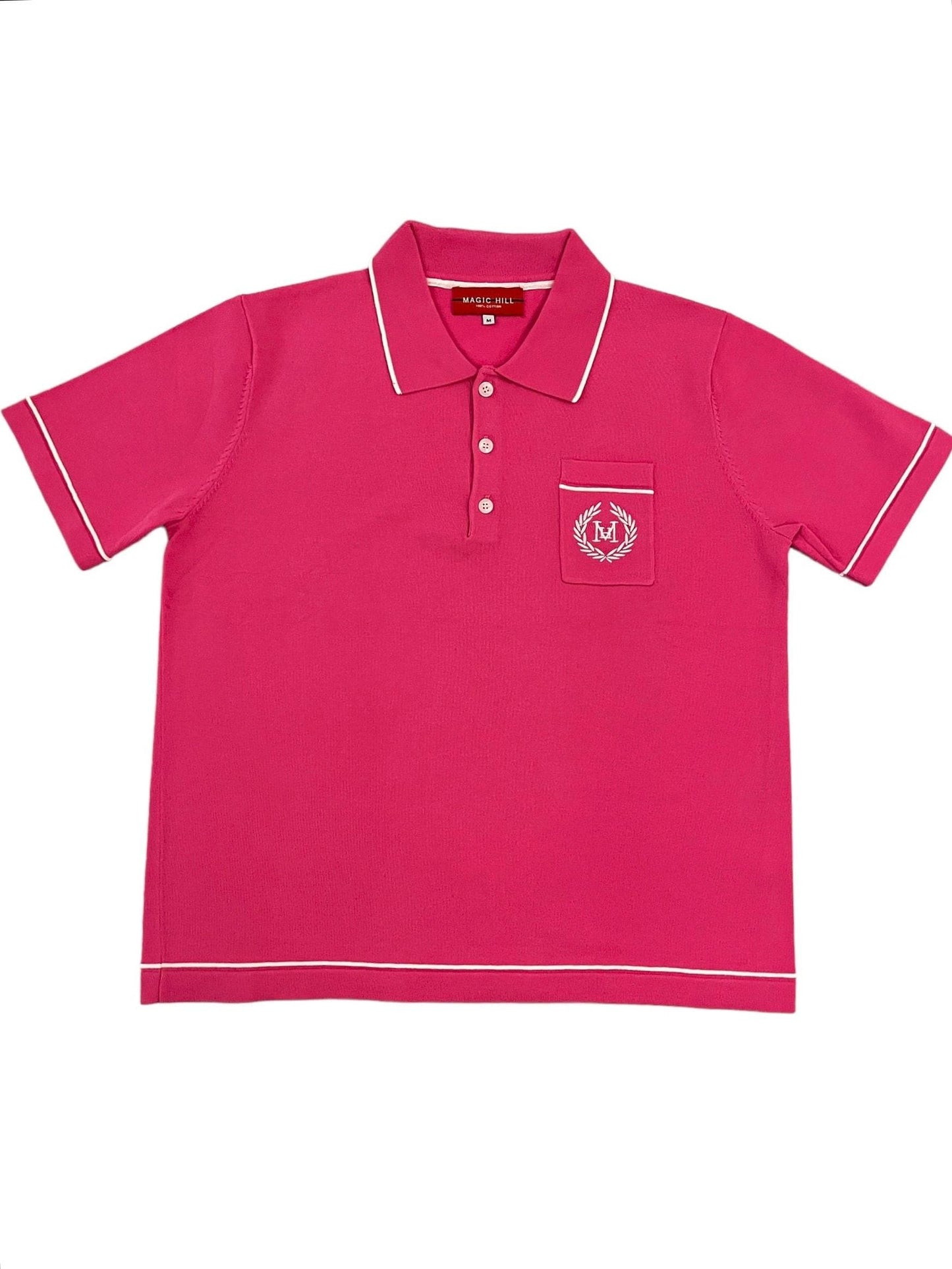 Polo button Shirt 100% cotton in pink