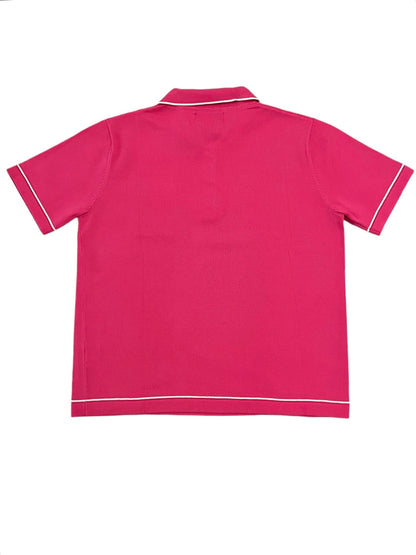 Polo button Shirt 100% cotton in pink