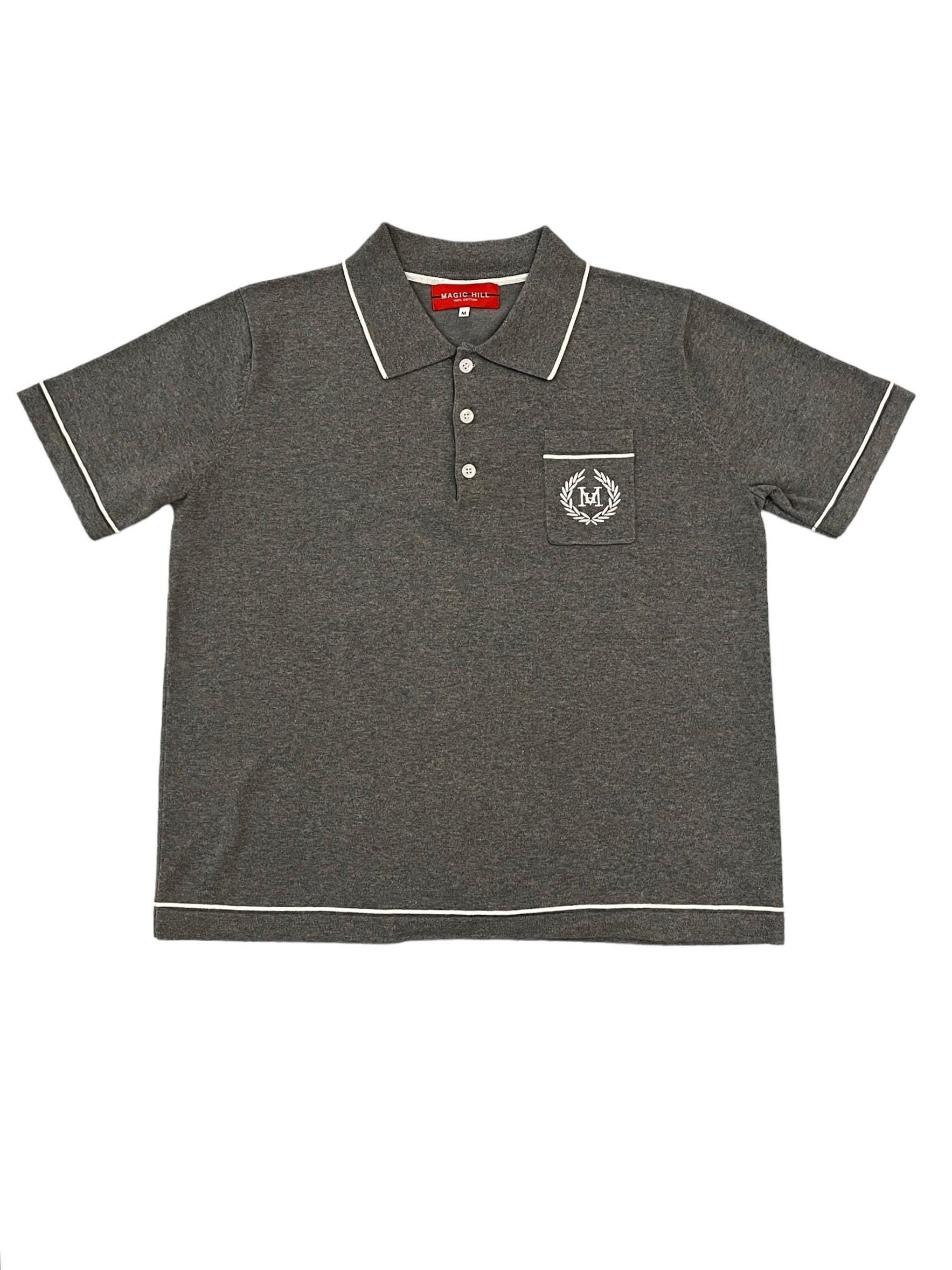 Polo button Shirt 100% cotton in gray