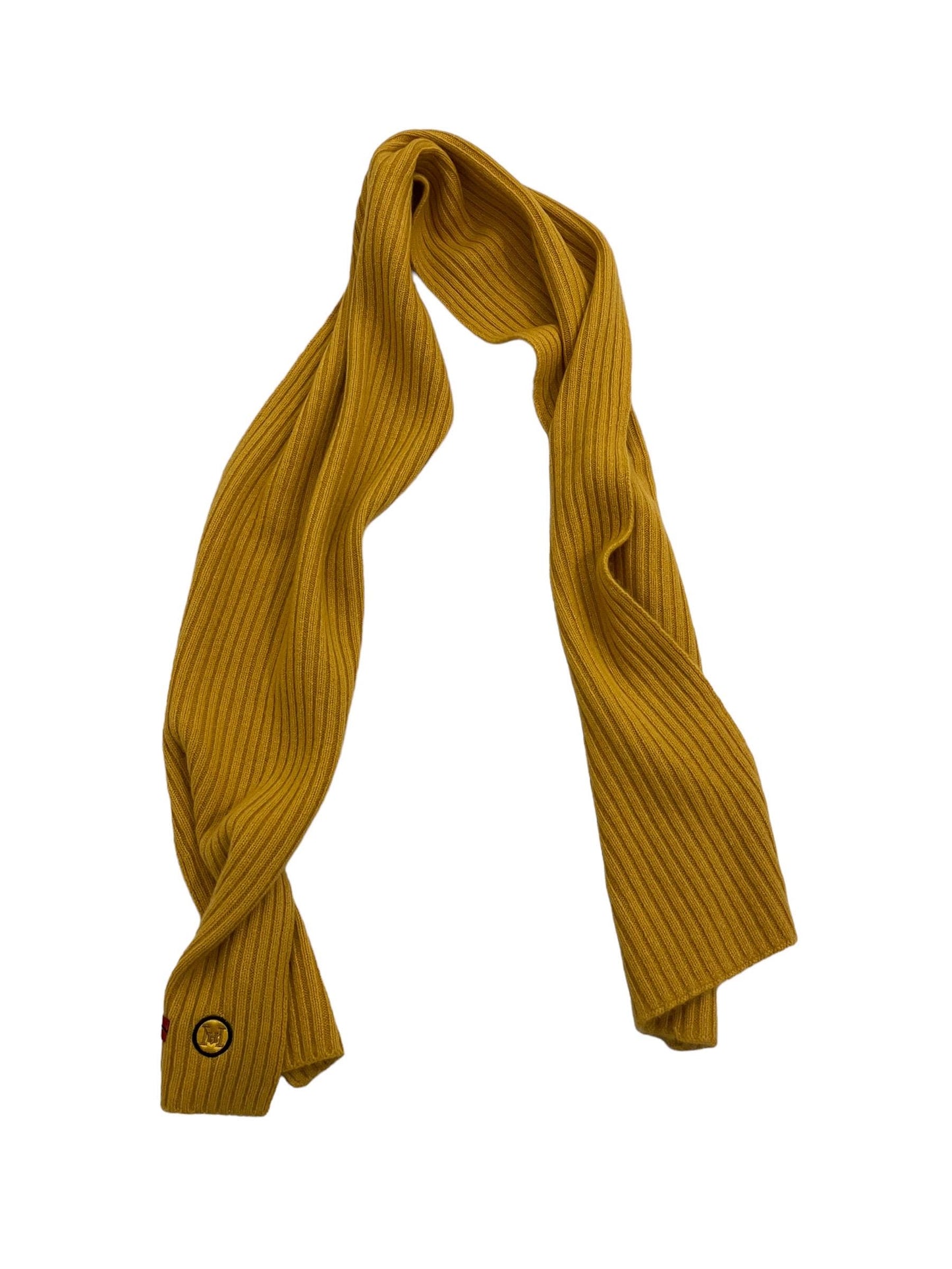 Handmade 100% Chasmere Mustard ribs Scarf 30 x 60