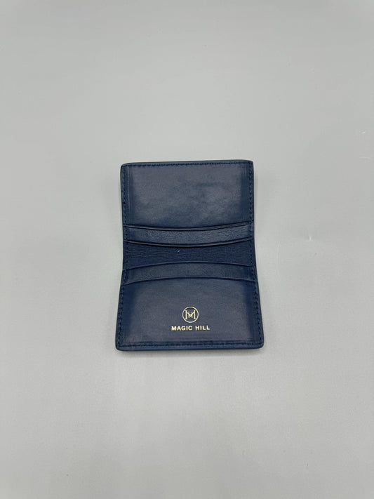 Genuine leather wallet - navy blue (smaller size)