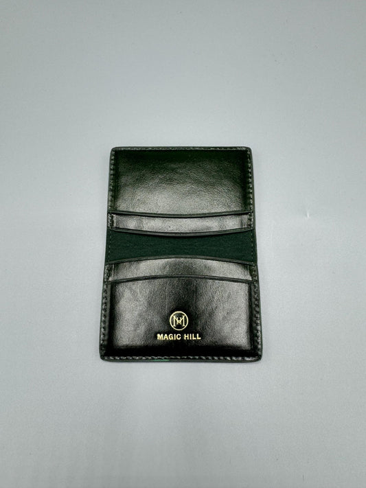 Genuine leather wallet - dark green (smaller size)