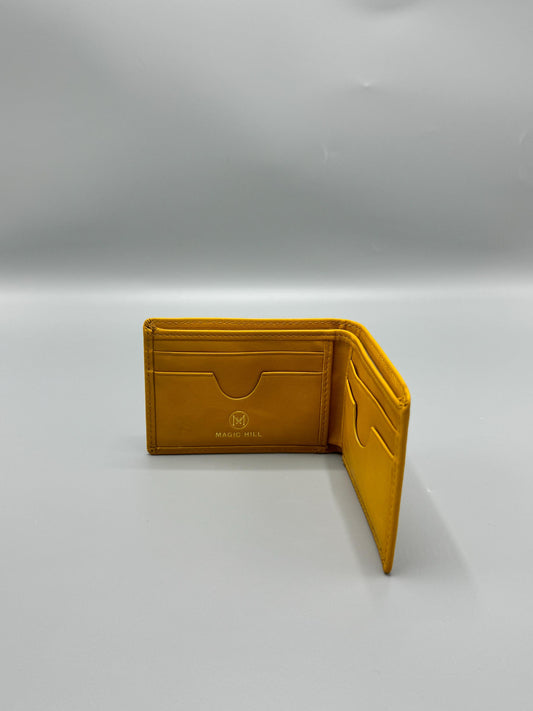 Genuine leather wallet - yellow (larger size)