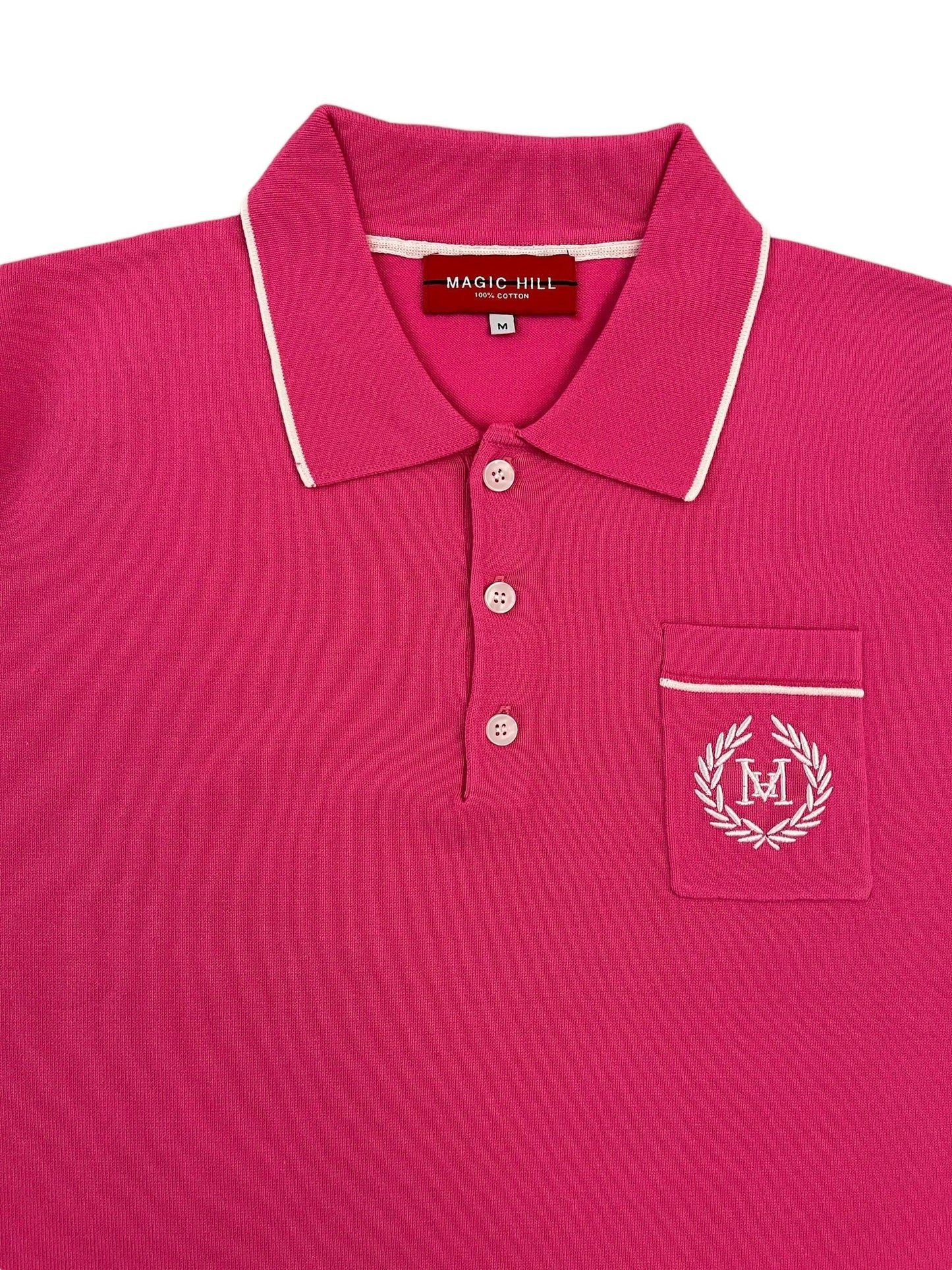 Polo button Shirt 100% cotton in pink