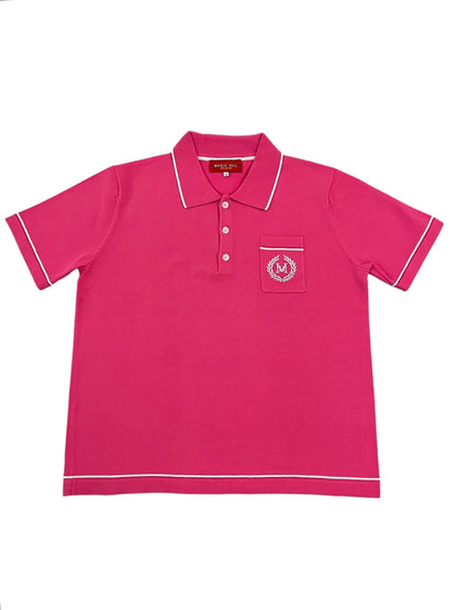 Polo button Shirt 100% cotton in pink