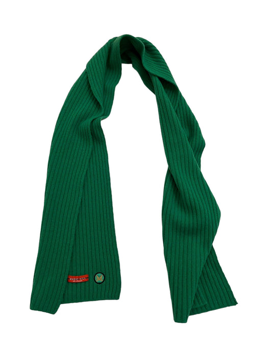 Handmade 100% Chasmere Green ribs Scarf 30 x 60