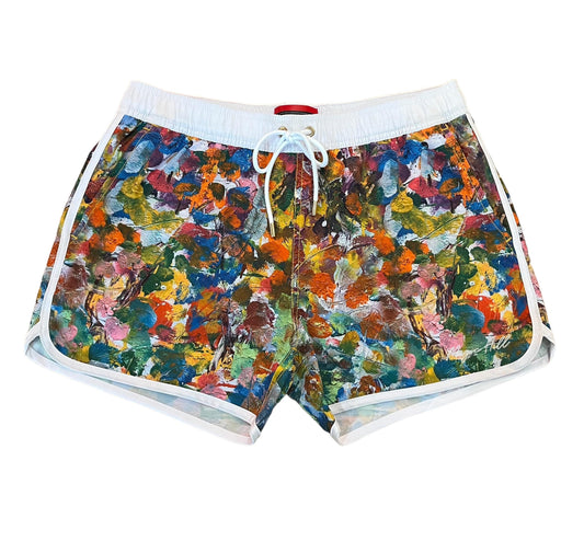 Men short swimwear with Bruce Mishell Art Work