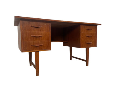 Vintage Danish Modern Teak Desk with (6) drawers