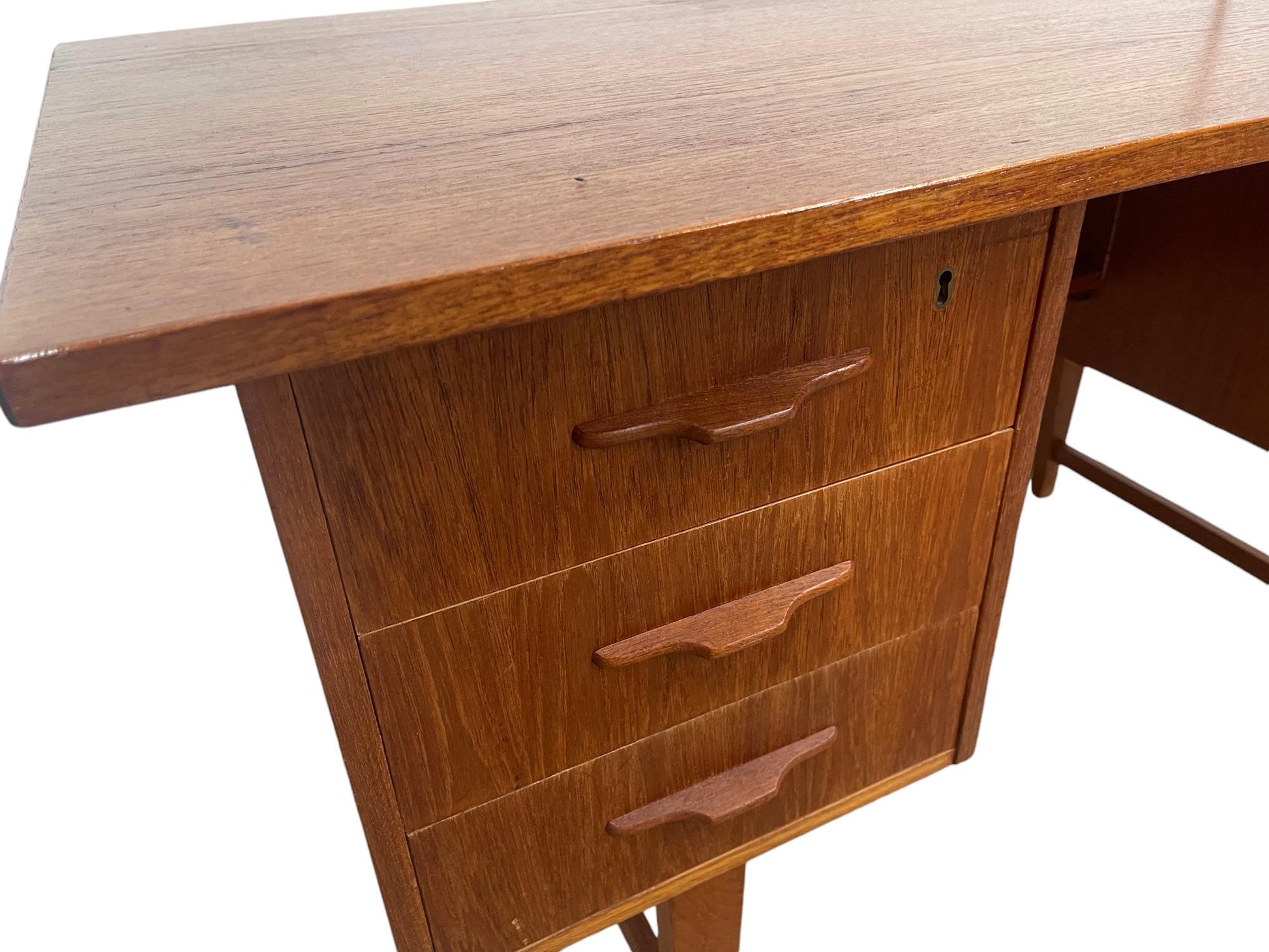 Vintage Danish Modern Teak Desk with (6) drawers