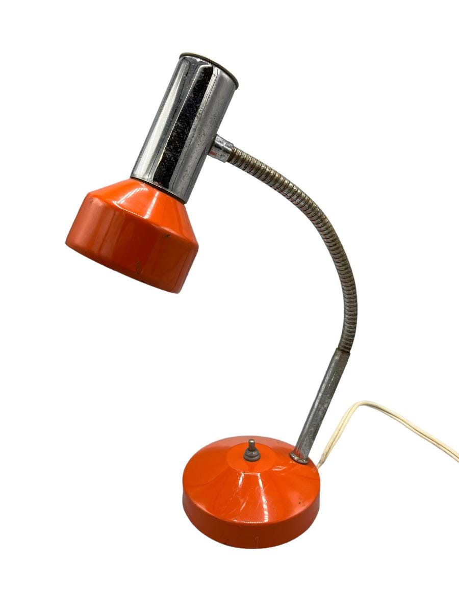 Mid-century / 1960s orange desktop lamp