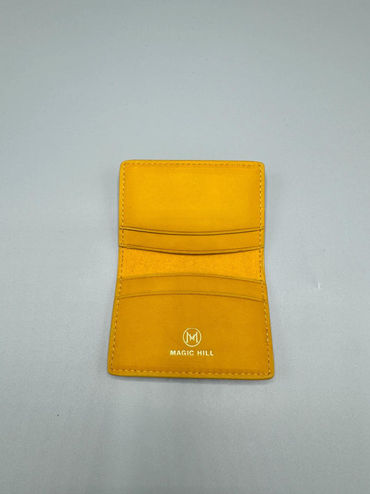 Genuine leather wallet - yellow (smaller size)