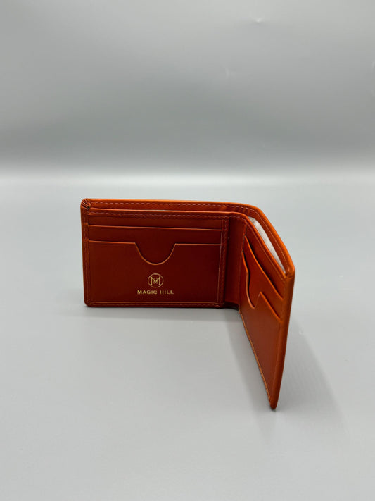 Genuine leather wallet - camel (larger size)