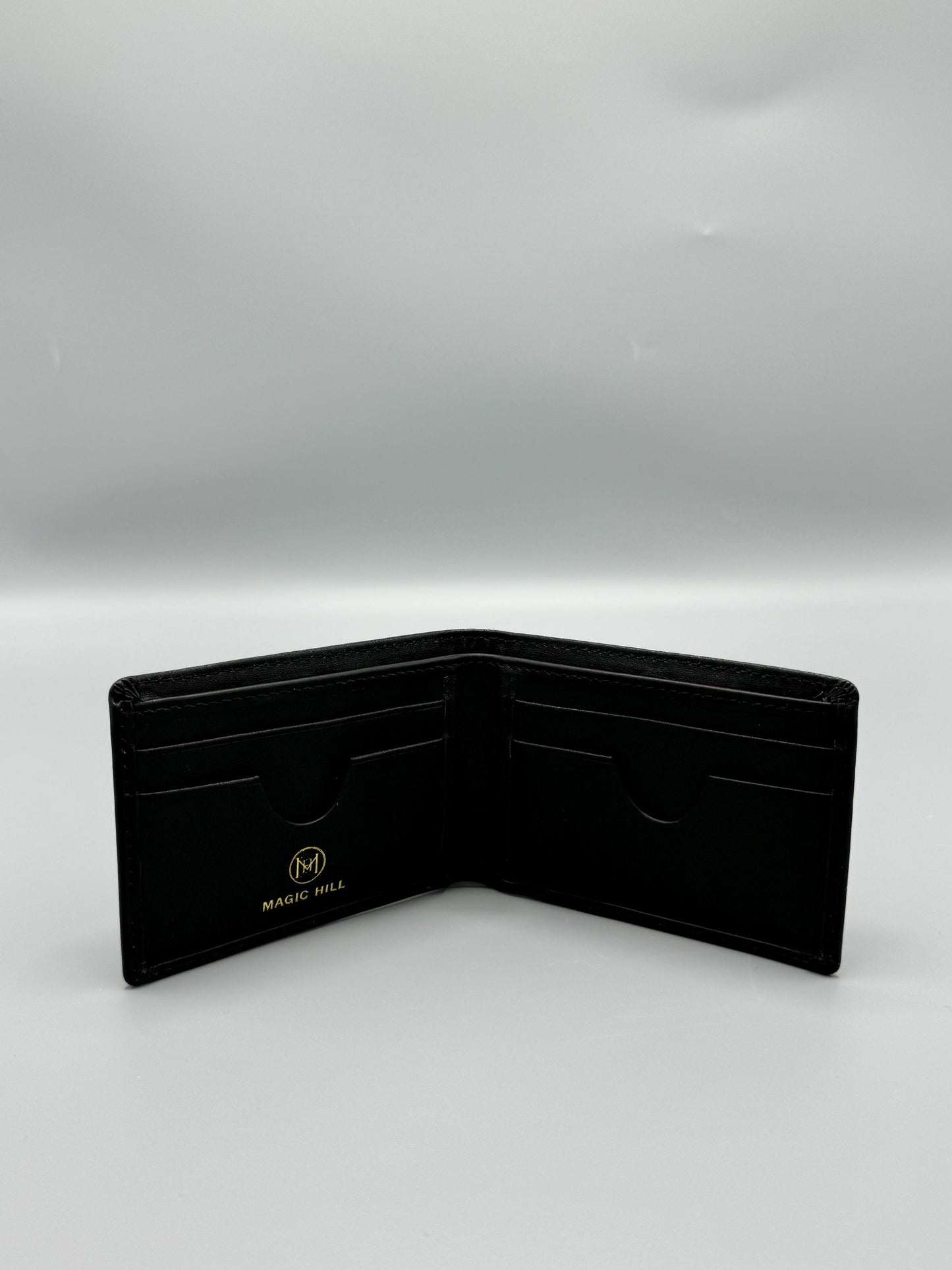 Genuine leather wallet - black (larger size)