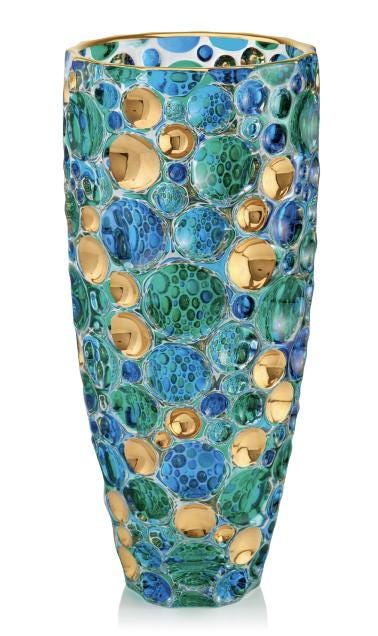 Murano Style Multi Color Vase with Gold by Zecchin