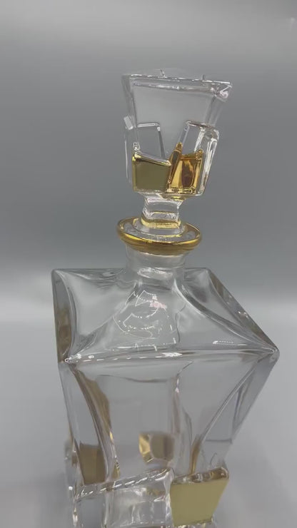 Murano Style Gold Glass Decanter