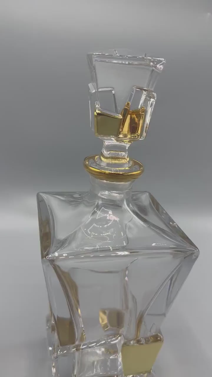 Murano Style Gold Glass Decanter