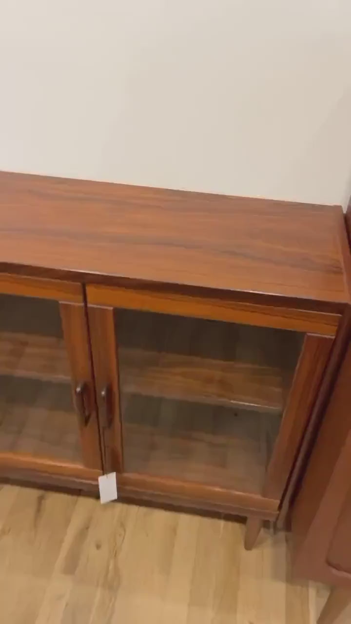 Mid-Century Rosewood Glass Cabinet