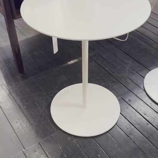 Mid-century / 1980s heavy stainless end table