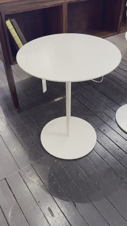 Mid-century / 1980s heavy stainless end table