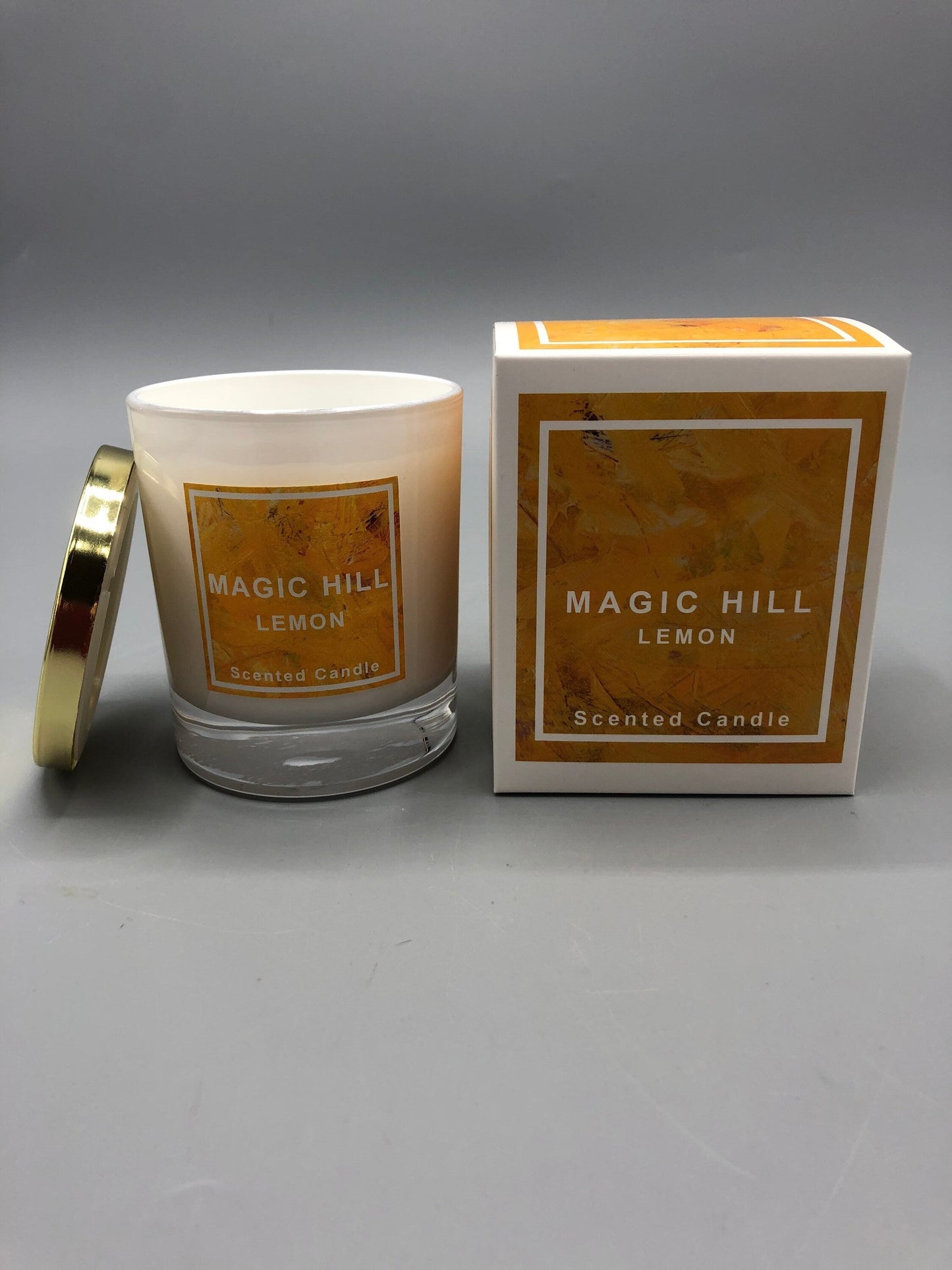 Hand poured Coconut LEMON Scented Candle by Magic Hill