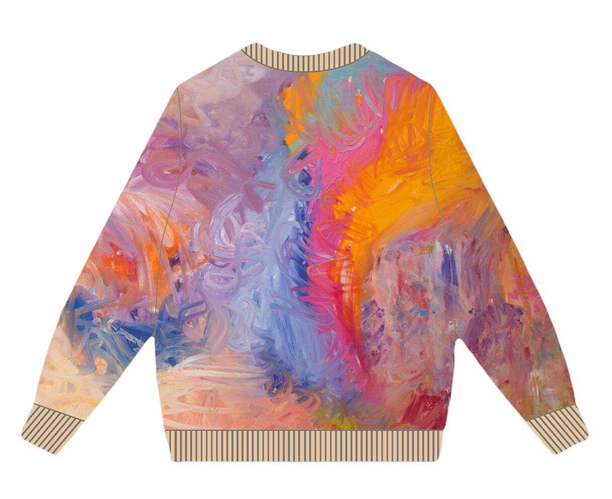 Bruce Mishell Sweater 100% cotton with Art print “The Other Side” Not Available Backorder Only