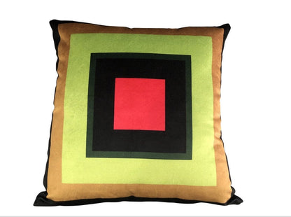 Contemporary Custom Made Geometric Square Velvet Pillow
