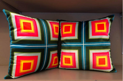 Modern Handmade Velvet Geometric Pattern Pillow