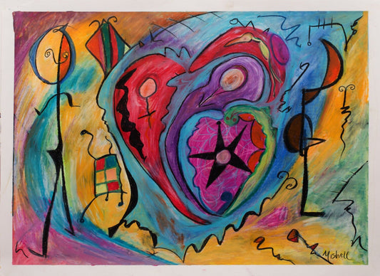 Bruce Mishell, &quot;I Heart You&quot; 2016 Mixed Media, Printed on Paper