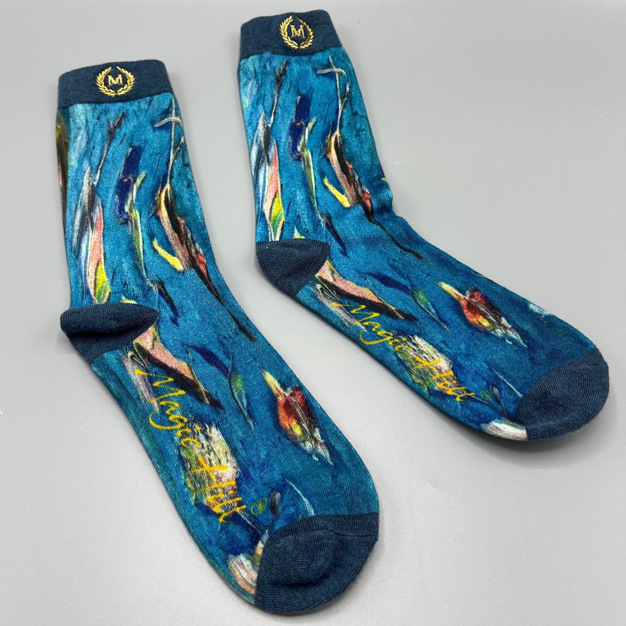 Bruce Mishell’s “The Birds” Casual Sock 100% cotton perfect for the summer or winter. Feels great on the skin.