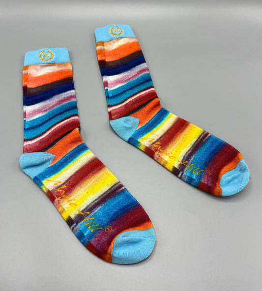 Bruce Mishell’s “Tutti Fruitti” Casual Multi Colored Casual Sock 100% cotton perfect for the summer or winter. Feels great on the skin.