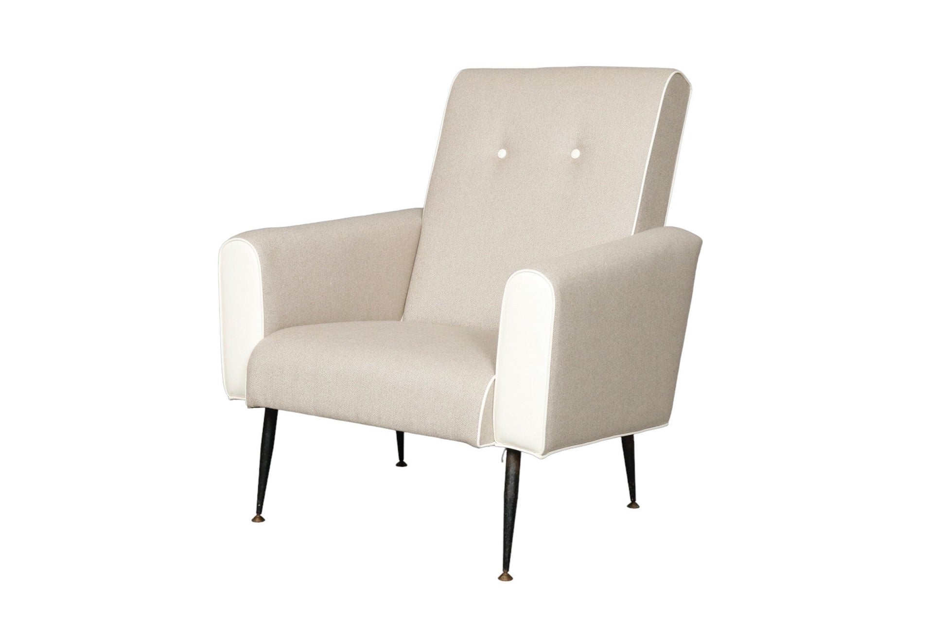 Italian Mid Century Lounge Chair in Curated New Upholstery