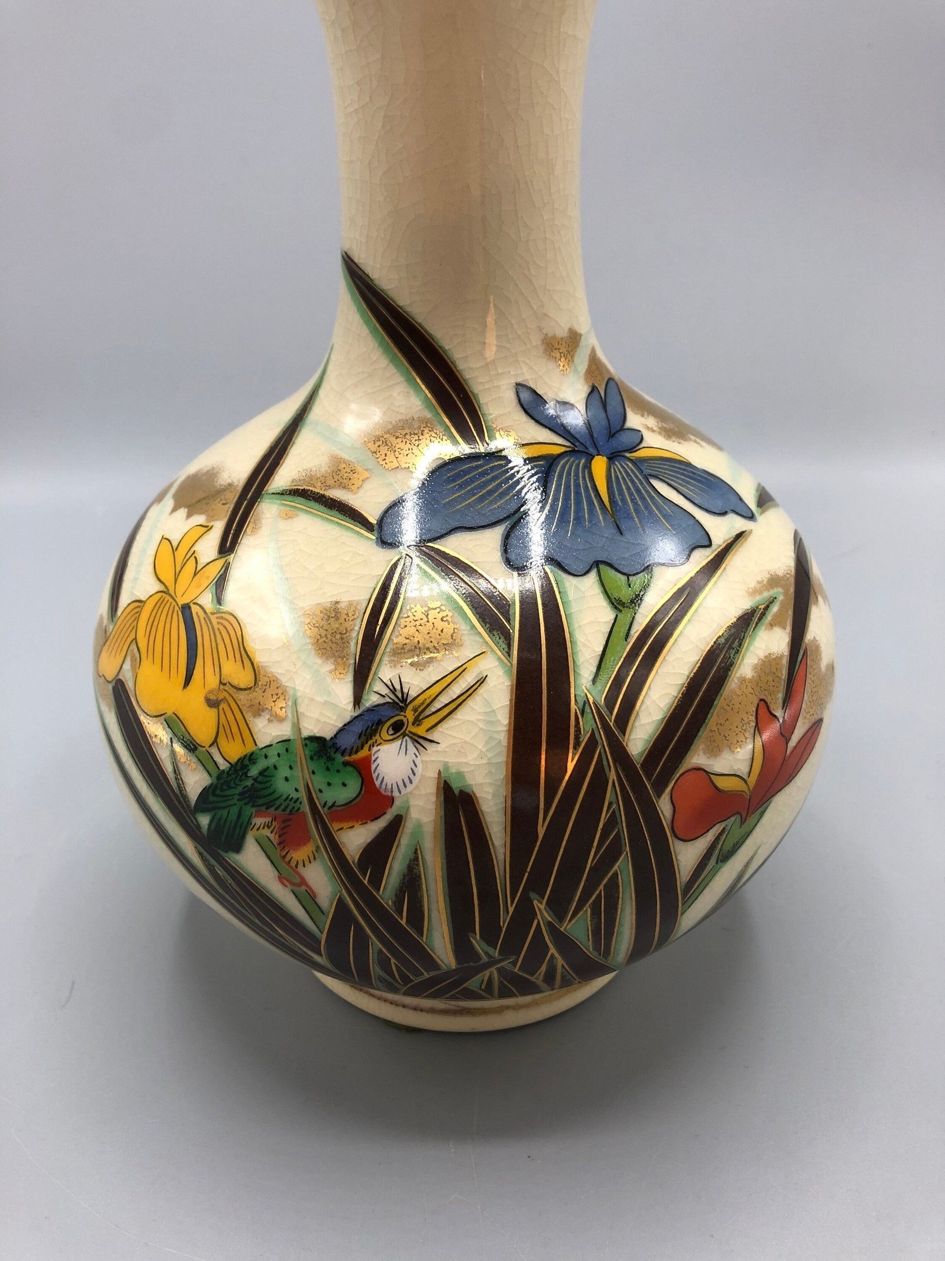 Mid-century handmade ceramic vase made in Japan
