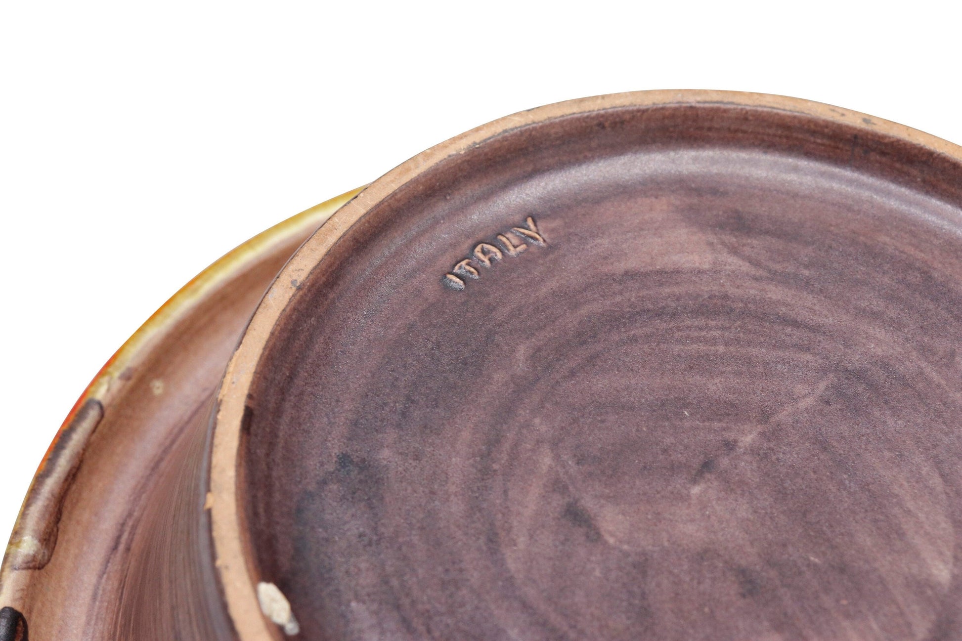 Mid century handmade pottery ashtray signed on the bottom 1970s circa