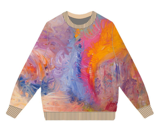 Bruce Mishell Sweater 100% cotton with Art print “The Other Side” Not Available Backorder Only