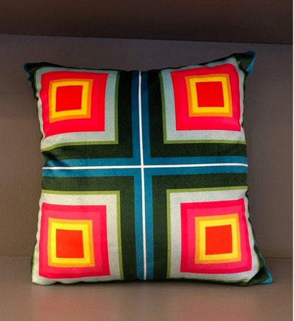 Modern Handmade Velvet Geometric Pattern Pillow