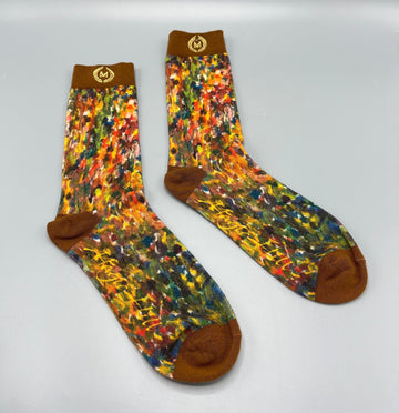 Bruce Mishell’s “Unity” Casual Multi Colored Casual Sock 100% cotton perfect for the summer or winter. Feels great on the skin.