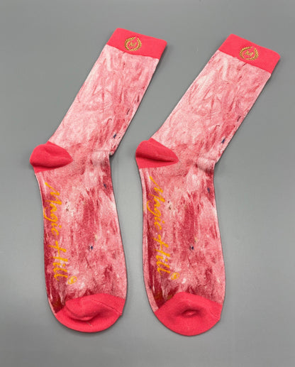 Bruce Mishell’s “Pink Pussy” Casual Dressy Sock 100% cotton perfect for the summer or winter. Feels great on the skin.
